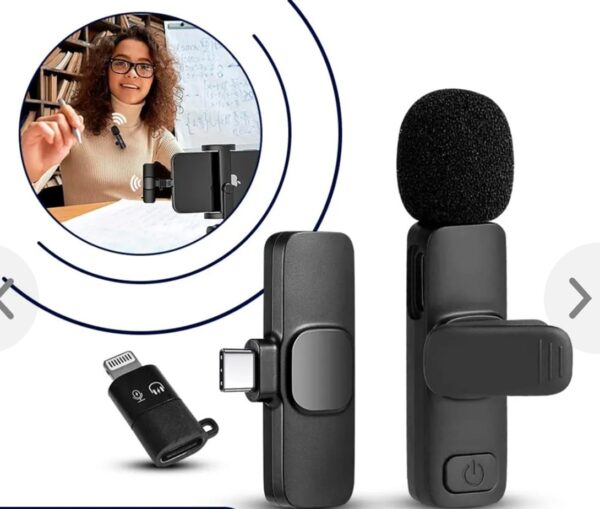 MICRÓFONO INALÁMBRICO RECARGABLE TIPO C-K8 -D - Imagen 2