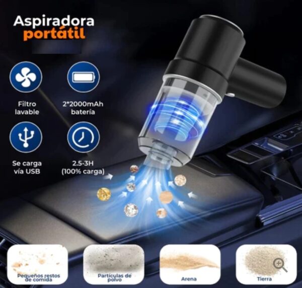 MINI ASPIRADORA 3 EN A UNO PARA HOGAR Y AUTO-D - Imagen 6