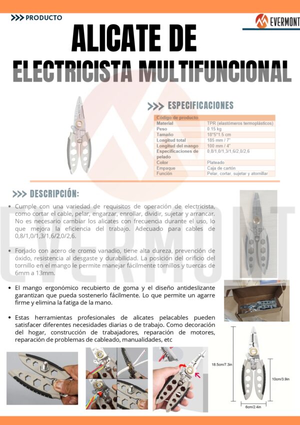 ALICATE MULTIFUNCIONAL 9 EN 1 -A - Imagen 2
